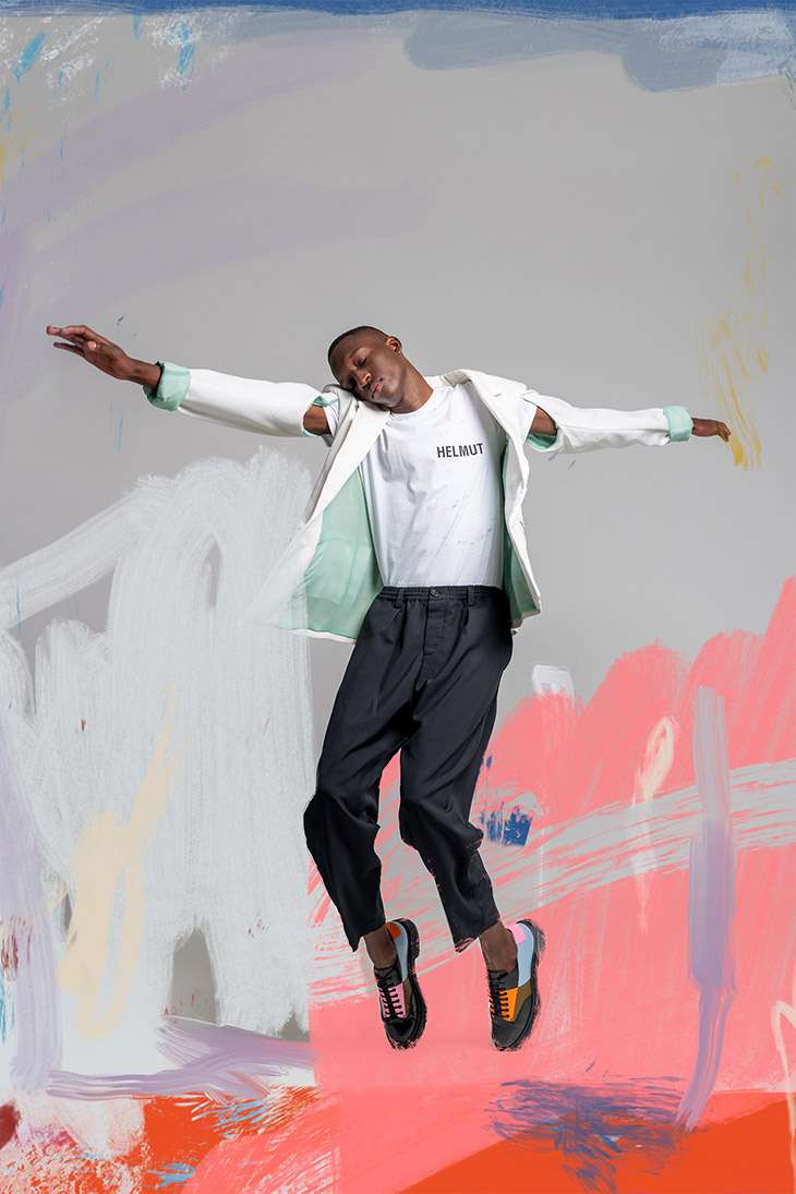 Jacket: Judit Matas Font
Shirt: Helmut Lang
Pants: Marni
Shoes: Camper